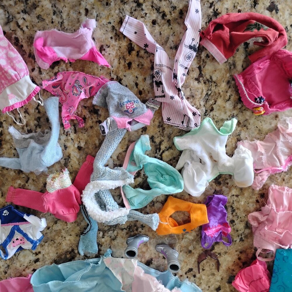 Bag of Barbie and Princess clothes